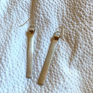 Long Silver stick earrings